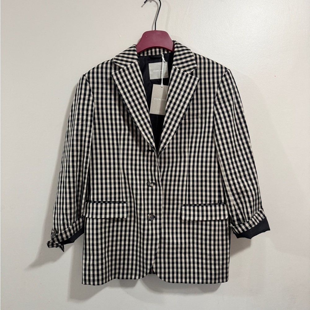 Everlane Black and White Gingham Blazer